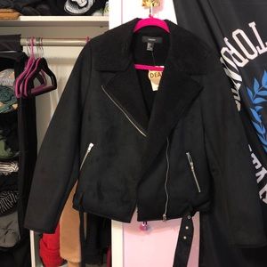 NWT Forever 21 Black Faux Moto Jacket